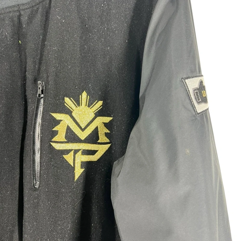Rare MANNY PACQUIAO NIKE Destroyer Black Bomber Wool Varsity Jacket Men Size XL - Picture 4 of 11